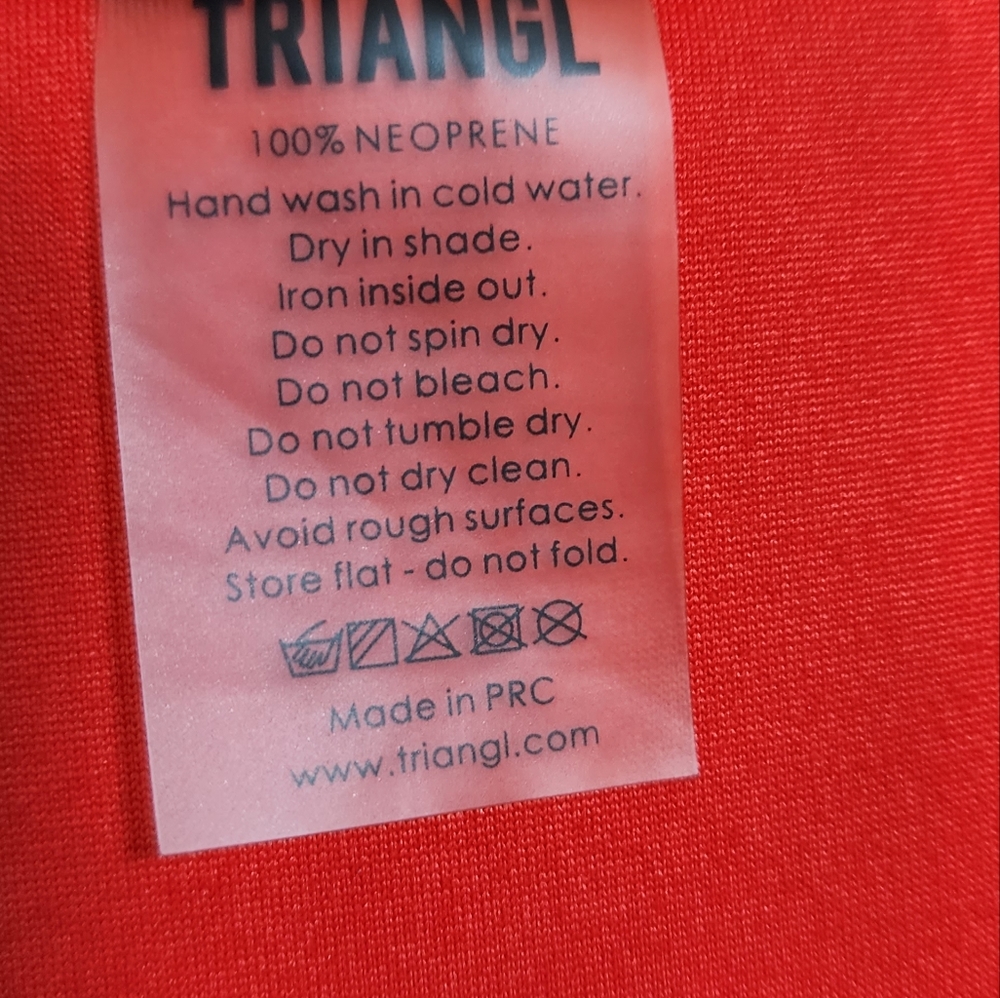 Triangl red orange neoprene bikini bottom Women's size small - Picture 7 of 10
